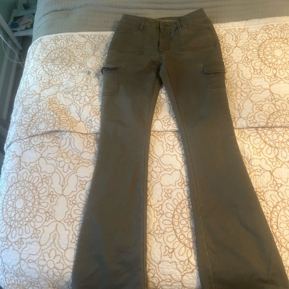 Army Green Cargo Bootleg Low Rise Jeans - Picture 5 of 5